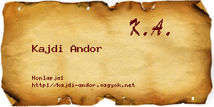 Kajdi Andor névjegykártya