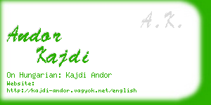 andor kajdi business card